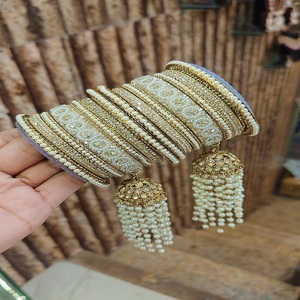 ชุดกำไลเจ้าสาวแบบสัมผัสสำหรับงานแต่งงานที่กำลังมาแรงด้วยหินสีทองแดงสีทองเงาแบบสัมผัส - Product Image 1