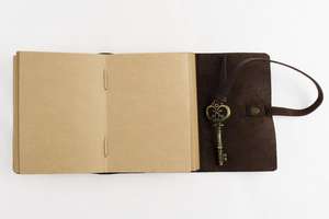 Cuaderno/Diario Vintage Hecho a Mano con Logotipo Personalizado, Tapa Dura de Cuero de Grano Completo, Cierre con Llave, OEM/ODM, Papel de Algodón, Regalo para Dibujo y Pintura - Product Image 5