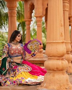 Muselina étnica india de estilo completo, algodón impreso Digital y trabajo de espejo Real, Lehenga Choli con trabajo manual, Gotapatti Lace Dupatta - Product Image 5