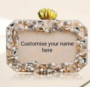 Sac à main demi-rond en résine avec chaîne Attractive Woman Clutch Decent Purse for Business Woman by crescent crafts - Product Image 2