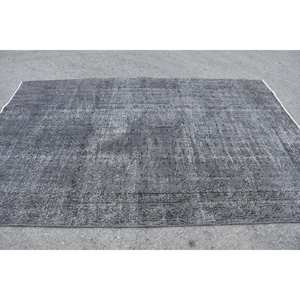 Alfombra de lana gris moderna de 6,3x9,6 pies, tejido plano turco, patrón de retazos, respaldo de látex para decoraciones de sala de estar - Product Image 3