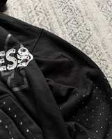 Kualitas Terbaik Streetwear bordir tertekan dengan Rhine Stone Pullover Hoodie untuk pria 100% katun 400GSM bulu grosir