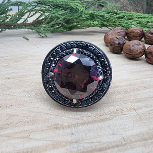 925 Sterling Silver Handmade Red Zircon Men <b>Ring</b> Turkish Huge <b>Ring</b> Ottoman Muslim Arabic Trendy <b>Ring</b> Accessories Gift for Man - Product Image 3