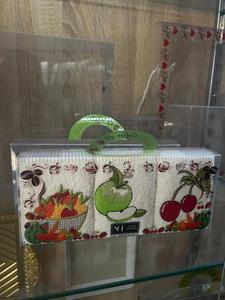 Clear Acrylic Gift <b>Box</b> Custom Logo Printed Packaging <b>Box</b> With Handle for Fruit Coffee Towel Set Retail <b>Display</b> - Product Image 1