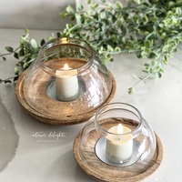 Porte-bougie et support en bois de luxe faits à la main pour la décoration de la maison Noël et Pâques