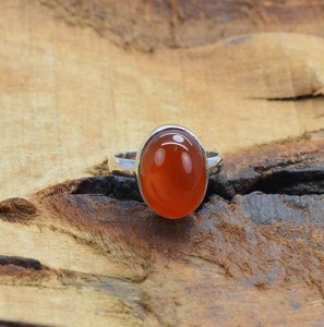 Anillo de boda de Plata de Ley 925 para mujer, estilo bohemio, chapado en rodio, piedra preciosa cornalina, regalo hecho a mano de moda - Product Image 5
