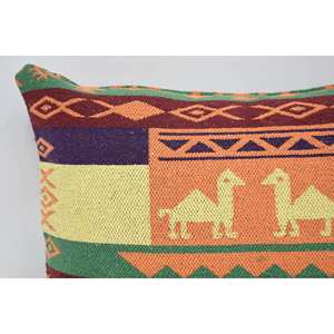 Oreiller en laine géométrique floral vintage orange 20x28 pouces Style traditionnel BoHo forme carrée lavable pour un usage domestique - Product Image 2