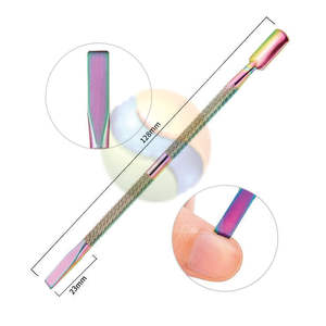 Empujador de Cutículas de Acero Inoxidable de Doble Extremo Premium, Herramienta de Belleza con Logotipo Personalizado, Empujador de Cutículas Profesional de Acero Inoxidable - Product Image 1