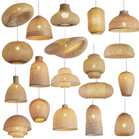 Rotin Bambou Tissage Pendentif Lumière À La Main Dôme Lustre En Osier Abat-Jour Plafonnier Prix Pas Cher du Vietnam