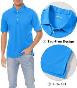 Polos de golf de secado rápido para hombres Logotipo de bordado personalizado Fábrica de camisetas de polo de poliéster - Product Image 3
