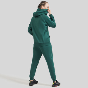 Conjunto de chándal de invierno 100% de algodón personalizado para mujer, conjunto de Sudadera de cuello redondo de gran tamaño de lana de algodón y conjuntos de Jogger, chándal de mujer - Product Image 4