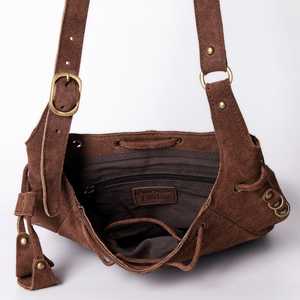 Sac à bandoulière Western usiné en poils de vachette sur la sculpture de fleurs sac fourre-tout de luxe pour femmes usiné à la main Design floral et solitaire - Product Image 6