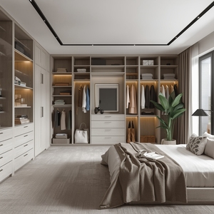 Armario de Lujo para Parejas, Muebles de Dormitorio Personalizados, Vestidor, Armarios Dobles de Madera Maciza, Accesorios de Almacenamiento, Diseños - Product Image 4