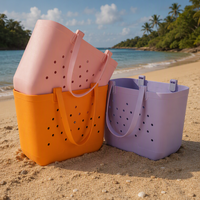 Sac de plage imperméable en EVA, grande capacité, style silicone, sac à main pour femme, utilisation en voyage, lavable, léger, réutilisable, ouvert, portable