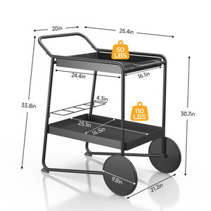Chariot en métal au design élégant Chariot en métal enduit de poudre noire pour la maison et l'hôtel Ventes élevées depuis l'Inde Fabricant 2025 - Product Image 2