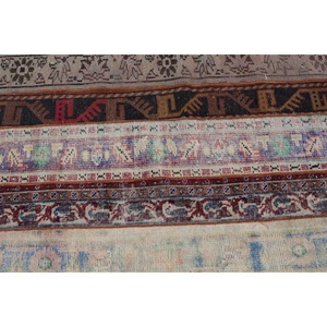 Turkish Vintage Accent Rug 3.1x7.4 ft, <b>Brown</b> <b>Wool</b> Rug - Product Image 5