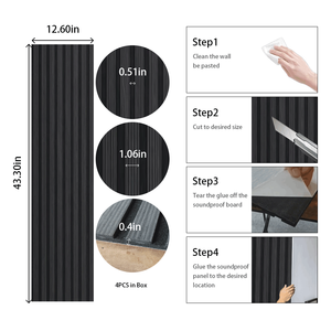 Autocollants muraux en <span class=keywords><strong>placage</strong></span> de <span class=keywords><strong>bois</strong></span> géométrique auto-adhésifs Kasaro Modern, panneaux acoustiques 3D en polyester - Product Image 6