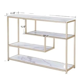 Mesa de consola interior de forma ovalada moderna, mesa lateral y central para hoteles y decoración del hogar, Material metálico al por mayor para pasillos - Product Image 6