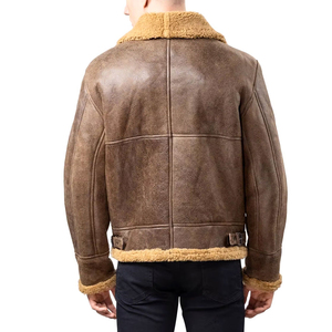 Chaqueta de Cuero de Piel de Oveja para Hombre, Nueva Colección de Invierno, Cálida, de Manga Larga, Fabricada en Lona Impermeable y Ecológica - Product Image 3