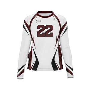 เสื้อฟุตบอลหญิงแบบสั่งทำขายส่ง ดีไซน์ล่าสุด พร้อมพิมพ์ลายแบบ Sublimation สีและโลโก้ตามสั่ง ผลิตจากโพลีเอสเตอร์ 100% - Product Image 1