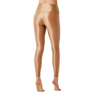 Mallas de Yoga de cintura alta para mujer, pantalones cortos con patrón sólido, cintura elástica, mallas de gimnasio hechas de Spandex/nailon, cómodas, ajustadas para entrenamiento - Product Image 3