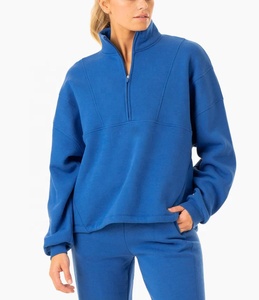 Nouveau design lettre imprimée lâche vente en gros de haute qualité polaire lourde Pull Over Crop Street Wear sweats à capuche pour femmes - Product Image 1