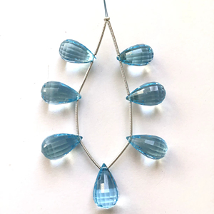 Topaze bleue naturelle, coupe à carreaux, 7 pièces, naturelle, pour la fabrication de bijoux fins, pierre précieuse - Product Image 1