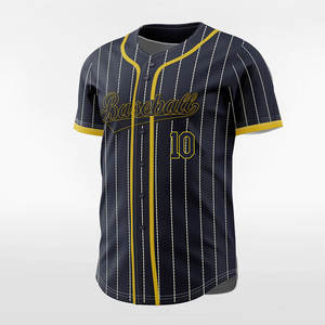 Maillot de baseball professionnel pour équipe, sublimation OEM, personnalisable pour adulte, rayé, 100% polyester, séchage rapide, antibactérien, anti-UV - Product Image 2