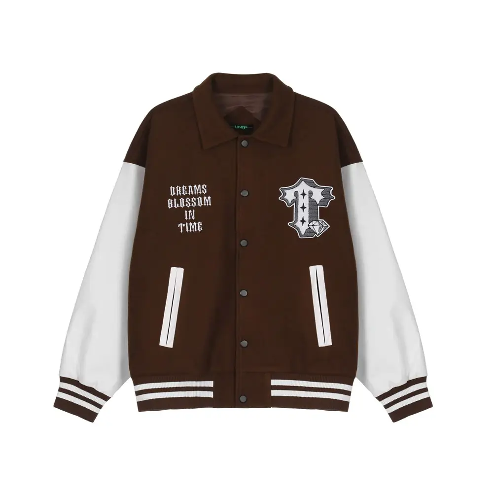 Custom Baseball Jacket custom Mens Bomber Collage Jacket Embroidery Fashion Leather Sleeves Chenille Vrsity Jacket Men