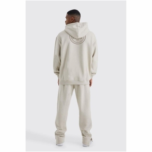 Sudadera con capucha de algodón 100% de gran tamaño para hombre, diseño de bordado 3D de alta calidad, hombros caídos e invierno, tallas grandes disponibles - Product Image 3