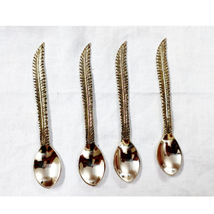 ช้อนกาแฟด้ามนูนสำหรับเด็ก,ชุดช้อนกาแฟขนาดเล็ก4ชิ้นดีไซน์รูปกระต่ายช้อนกาแฟทองเหลืองสีเงินสั่งทำ - Product Image 5