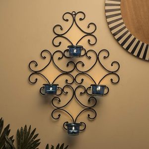 Support de lampe à thé mural en fer-Fait à la main résistant à la chaleur pour la décoration de la maison et Noël - Product Image 1