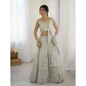 Moderno Lehenga Choli de Georgette con Lentejuelas y Bordado Dori, Vestidos de Fiesta de Secado Rápido - Product Image 1