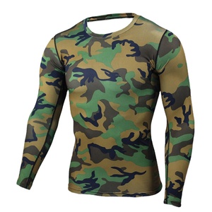 Hot Selling Men's Camouflage Print Full-<b>Sleeve</b> Rash Guard UV Protection Quick-Dry Compression Fit Crew Neck Rash Guards on Sale - Product Image 6