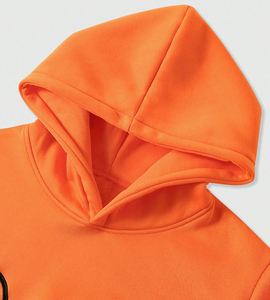 เสื้อสเวตเชิ้ตโอเวอร์ไซส์พิมพ์ลายหน้าจอตัวอักษรสำหรับผู้ชายและผู้หญิงเสื้อมีฮู้ดเอวลอย100% ผ้าคอตตอนขนแกะ - Product Image 3