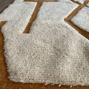 Designer White Color <b>Carpets</b> With Brown Patterned Dhurries 100% Cotton Material <b>Carpets</b> for Home Living Room and <b>Garden</b> Decor - Product Image 2