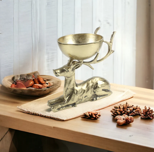 Aluminium doré cerf bol en métal dessus de table décoration de table de mariage fruits dessert fruits secs bols de service maison cuisine table à manger - Product Image 4