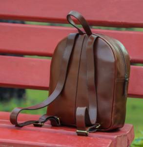 Handcrafted Genuine Leather <b>Mini</b> <b>Backpack</b> Women Small Vintage Brown Zipper Water Resistant Cute Travel Shoulder Bag Fashion City - Product Image 4