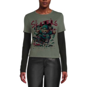 Camiseta de manga larga transpirable de doble capa con cuello en V, de peso pesado, informal, de marca, con corte y costura personalizados. - Product Image 2