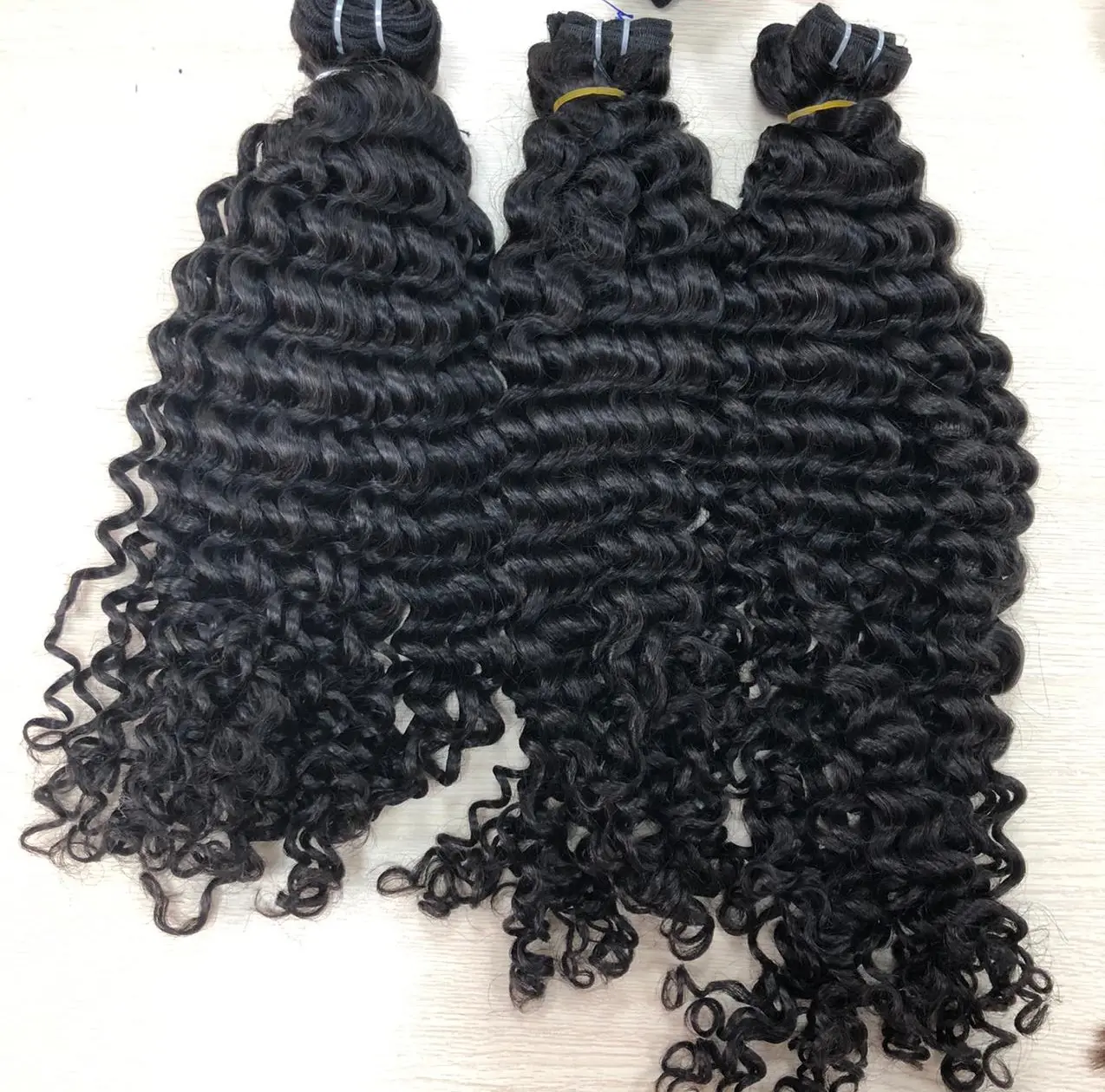 Deep wavy Weave 100% Human Hair Extension with high quality No Tangle No Shedding from Amber Luxshine Hair
