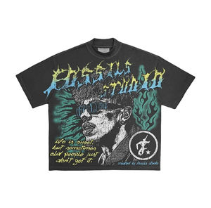 Fabricante personalizado Drop Shoulder Streetwear Print Boxy Cropped Oversized Graphic Heavyweight T Shirt para hombres - Product Image 6