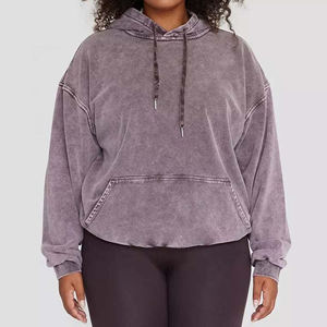 Nuevas Sudaderas con Capucha para Mujer, Estilo Vintage, Lavado Ácido, Talla Grande, para la Temporada de Invierno - Product Image 3