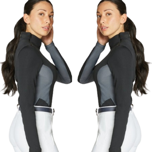 Chemises de spectacle technique pour femmes équestres en polyester recyclé 100% personnalisées, chemises de spectacle d'équitation, vêtements de spectacle équestre - Product Image 6