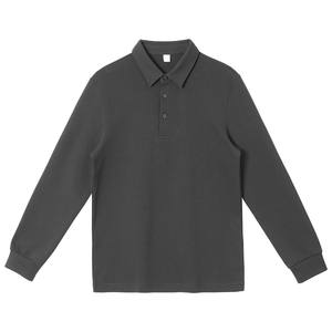 China Bangladesh Factory Price OEM Customized Logo Embroidery Heavyweight Long Sleeve American <b>Casual</b> Fit Unisex Polo <b>Shirt</b> - Product Image 2