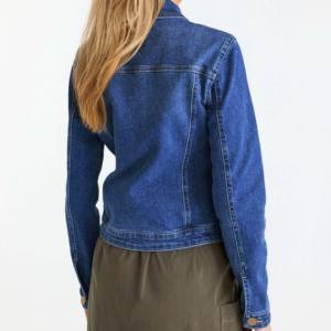 Veste en jean recadrée taille XL à la mode pour femmes Offre Spéciale vêtements d'extérieur à manches longues poches boutonné coton matelassé pour dames - Product Image 4