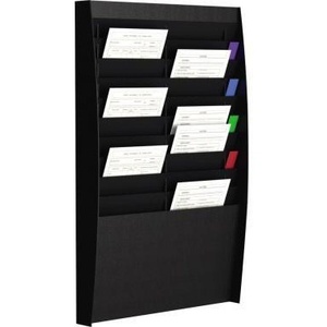 Black <b>Polystyrene</b> A4 Paperflow Brochure Holder 54.4 X 86.5 X 10.6 cm 20 Compartments - Product Image 1