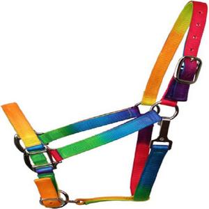 Licol de cheval couleur arc-en-ciel en cuir de haute qualité en nylon PVC collier de tête licous de cheval réglables avec un design unique en PP - Product Image 5