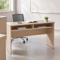 Table de salle de formation avec étagère de rangement ouverte, panneau de particules E1, plateau en mélamine de 25 mm, pour bureau, école, salle de conférence