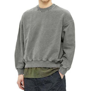 Sweat-shirt à capuche boutonné délavé à l'acide de haute qualité, style vintage décontracté, pour homme, collection streetwear - Product Image 5