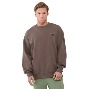 Mejor diseño de los hombres de alta calidad pulóver sudaderas de invierno de lana de tela de Color sólido de talla grande de algodón mezclado - Product Image 1